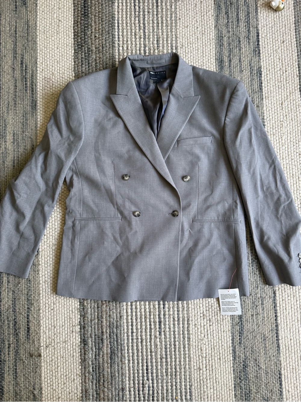 ASOS Double-Breasted Gray Men's Blazer